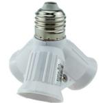 Переходник с цоколя E27 на 3 х E27 Белый Ecola A7W37WEAY