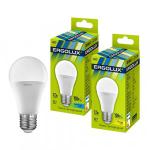 Лампа 12W / 100Вт E27, Т/С A60 (1140lm 270°) 3000K матов.Ergolux LED-A60-12W-E27-3K