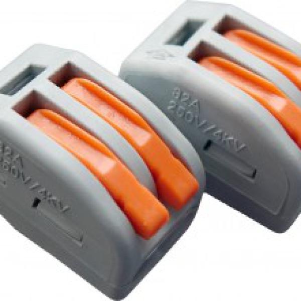 Клеммная колодка с рычагом 2 х (0,08-2,5мм2)  СМК-412  тип WAGO 800481